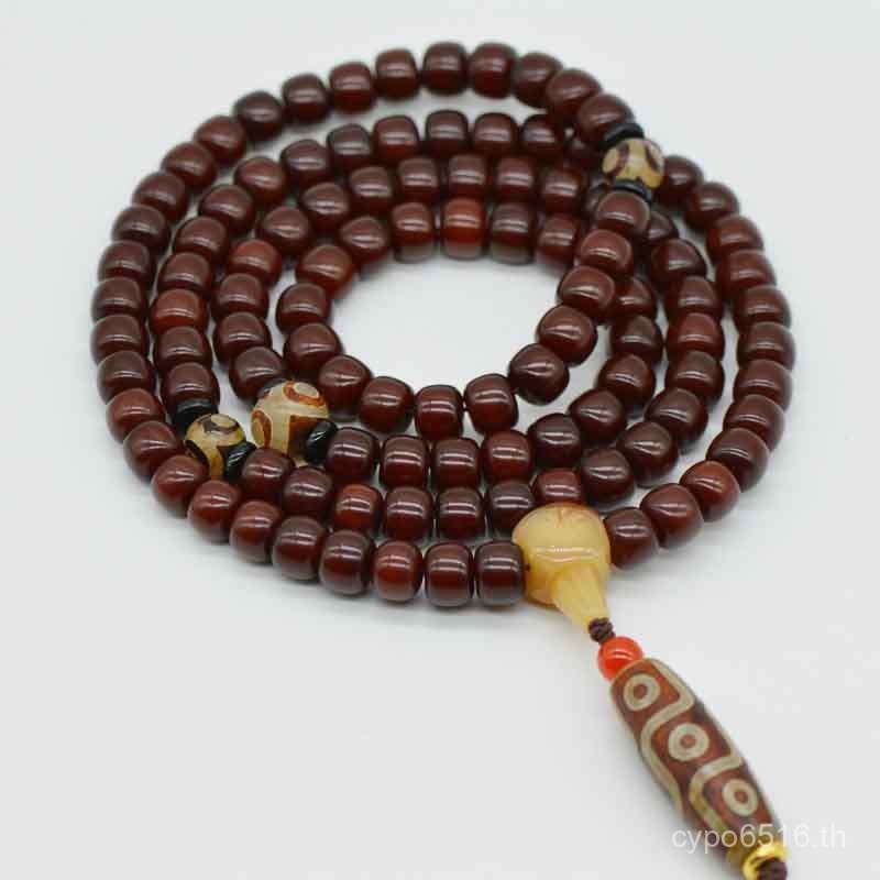 Bodhi Root Multi-Circle 108 ชิ้น 0.81.0 Supply String สีน้ําตาลสีแดง Cinnabar Dzi ลูกปัดแขวนลูกปัด B