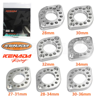KENADA RACING แป้นแปลงหัวฉีดใส่คาร์บู หนา10มิล แป้นหมุน 4 วาล์วใส่คาบู 4วาล์ว/2วาล์ว/MSX ระยะรู CNC ปรับองศาได้ แถมน็อต2ตัว 28 30 32 34mm เกรดแข็ง