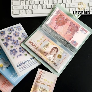 COD ลายดอกไม้ สมุดออมเงิน 50 หน้า กระปุกออมสิน 100 โน๊ต ที่เก็บเงินสดและบิล แฟ้มใส่เงิน สมุดสะสมธนบัตร