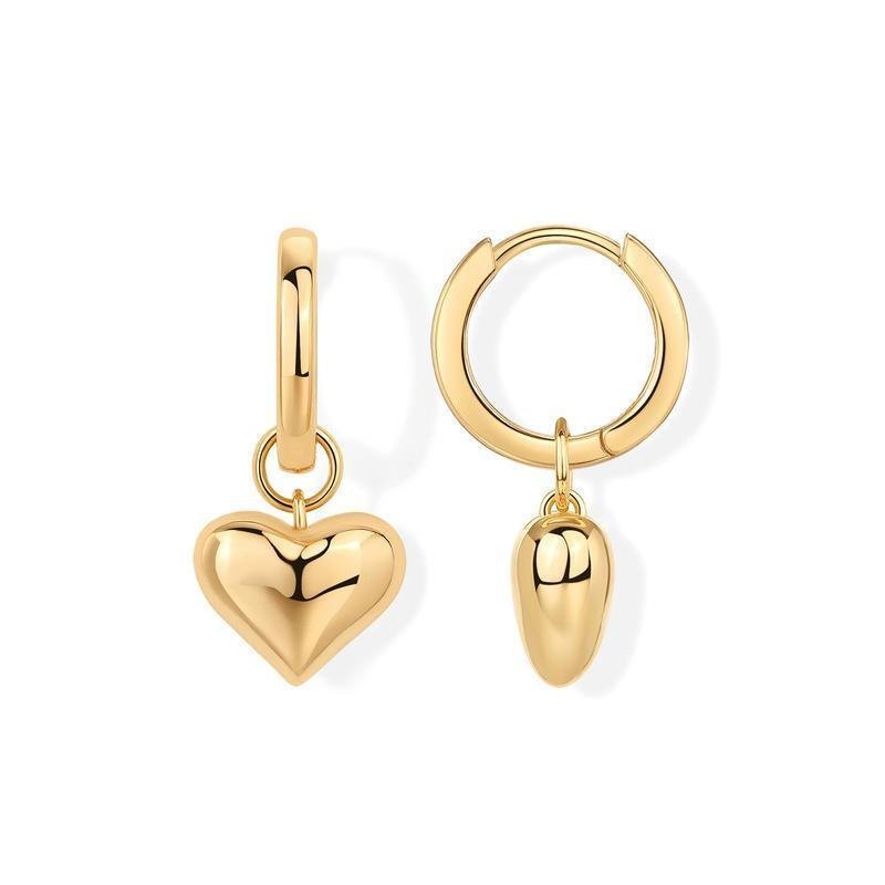 PAVOI 14K Gold-Plated คอลัมน์ Charm Huggie ต่างหูผู้หญิง-น้ําหนักเบา Love Moon Blossom Star จี้ Hugg