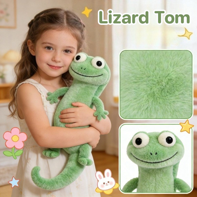 Lizard Tom ตุ๊กตาจิ้งจกสีเขียว ลิซาร์ดทอม นุ่มน่ารัก ตุ๊กตาขนปุย ของขวัญวันเกิด 25 ซม.
