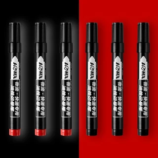 ปากกามาร์กเกอร์ Permanent Marker ปากกาเคมีเขียนซองพลาสติก สีแดงและสีดำ ปากกาเมจิก แห้งเร็ว กันน้ำ