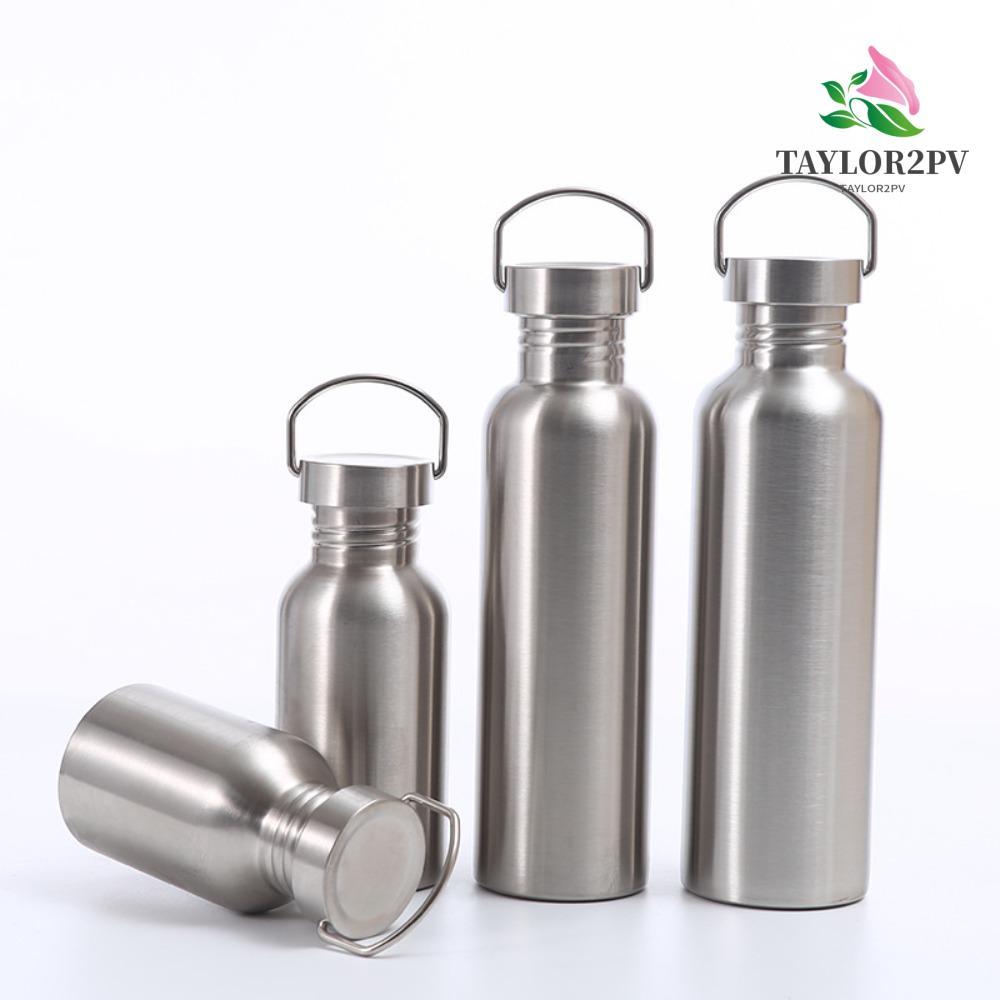 TAYLOR2PV สแตนเลสสตีลขวดจักรยาน, Anti-fall พร้อมที่จับขี่จักรยานขวดน้ํา,แบบพกพาชั้นเดียวทนทาน 1000ml/750ml/500ml/350ml Drinkware กลางแจ้ง