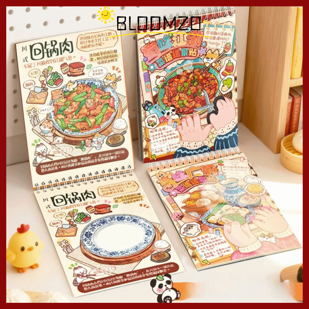 จัดส่งจากประเทศไทยสติ๊กเกอร์ภูมิทัศน์BLOOMZO รสเสฉวน Jianghu Visual Stacking Miniature Landscape Sticker Collection, Creative Decorative Miniature Scene Collage Toy