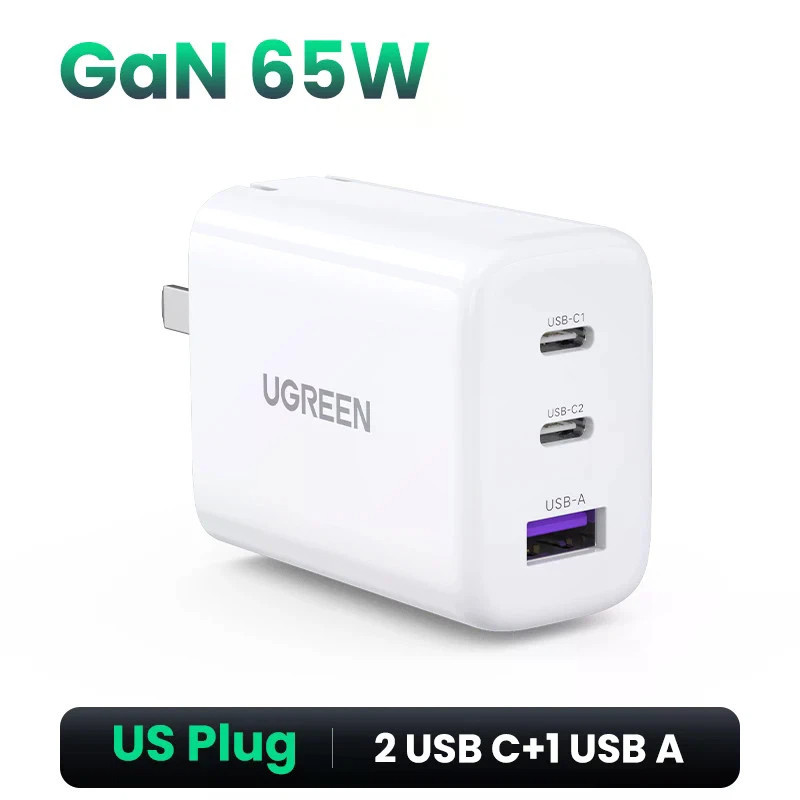 UGREEN 65W Type C PD Fast Charger QC4.0 Multi Protocol Wall Charger สําหรับโทรศัพท์มือถือแล็ปท็อปแท็
