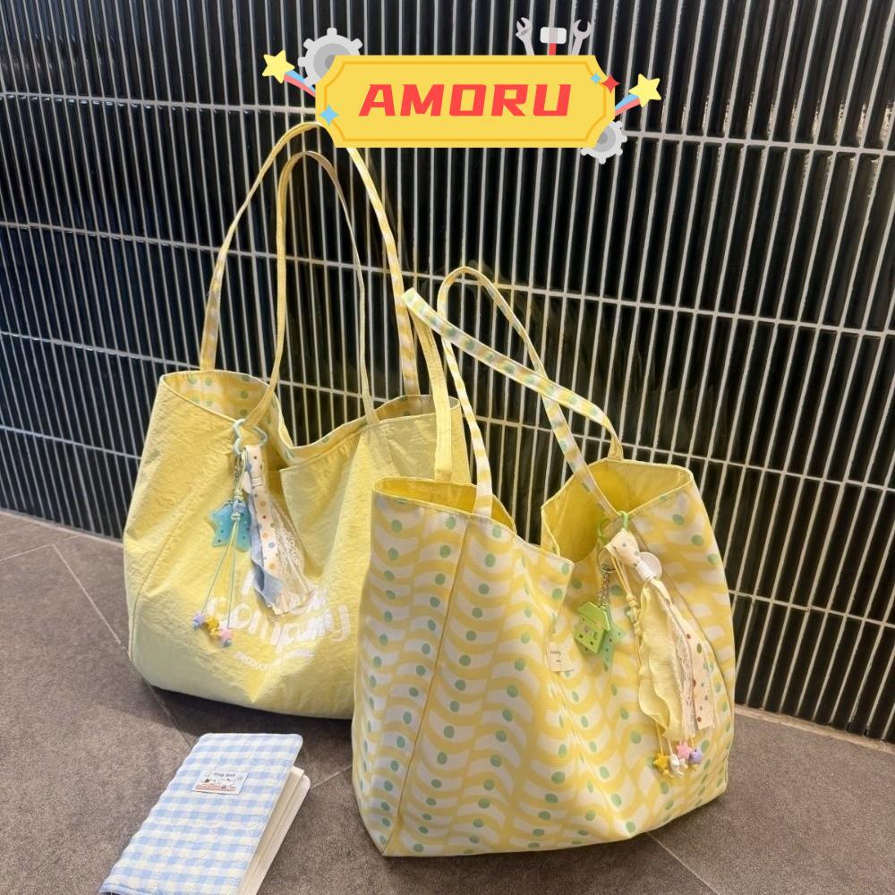 AMOR12U7 กระเป๋าโท้ทไหล่เดี่ยว, กระเป๋าผ้าใบลําลอง Commuting, สไตล์วิทยาลัยความจุขนาดใหญ่กระเป๋าหลังสองด้านนักเรียน