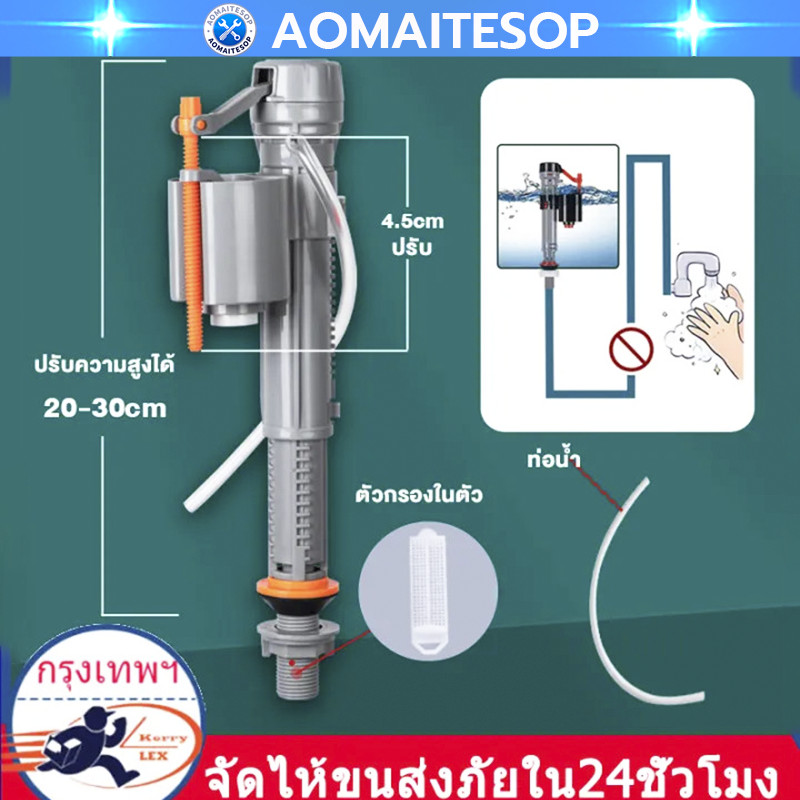แกนน้ำเข้าชักโครกรุ่นกดบนกดข้างโยกข้าง ชุดแกนน้ำเข้าชักโครก อะไหล่ชักโครก ขนาด4 หุน ลูกลอยชักโครก ลูกลอยในตัว