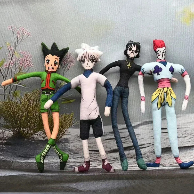 Hunter x Hunter ตุ๊กตาตุ๊กตา Killua Gon Freecss ลวดในตัวอะนิเมะรูปของเล่น 28 ซม.Poseable Plushie ข้อต่อที่สามารถเคลื่อนย้ายของขวัญน่ารัก