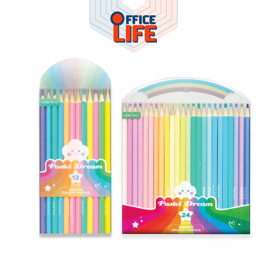 Little Tree (ลิตเติ้ลทรี) สีไม้ สีพาสเทล สีไม้แท่งยาว พาสเทล ( 12 สี/กล่อง )