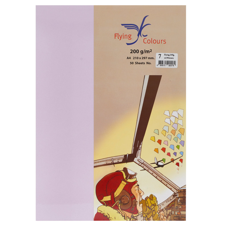 FLYING กระดาษการ์ดสี A4 200 แกรม No.07 สีม่วง (แพ็ค 50 แผ่น)
