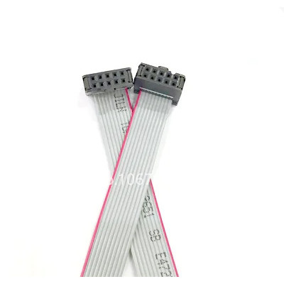 2.54MM Pitch FC-10PIN 2*5P 10/20/30/40/50/60 ซม./1M JTAG ISP DOWNLOAD CABLE สีเทาแบนริบบิ้นข้อมูลสาย