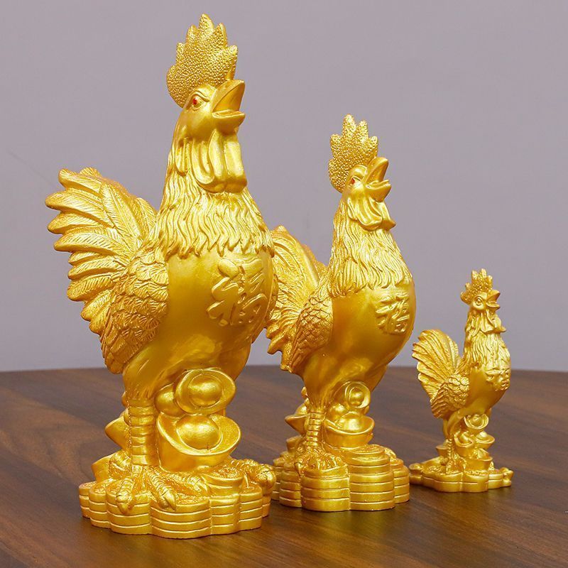 โชคดีโชคลาภ/โชคลาภไก่ทองเครื่องประดับจําลองไก่ใหญ่รุ่ยอี๋เ รูปที่ 5