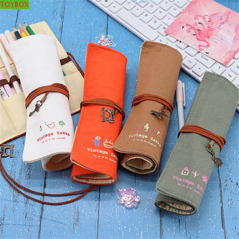 กล่องของเล่น กล่องดินสอ 12 หลุม ม้วนผ้าใส่ปากกาสะดวก ความจุใหญ่ สําหรับนักเรียน เด็ก อุปกรณ์เครื่องเขียน