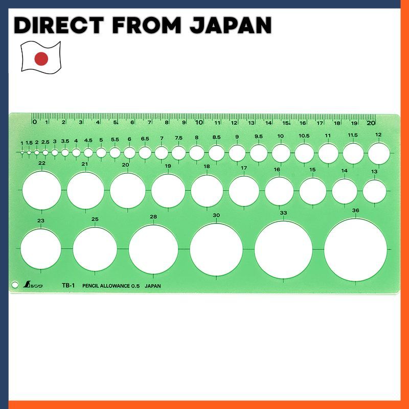 Shinwa Measuring Template Circle Ruler Medium