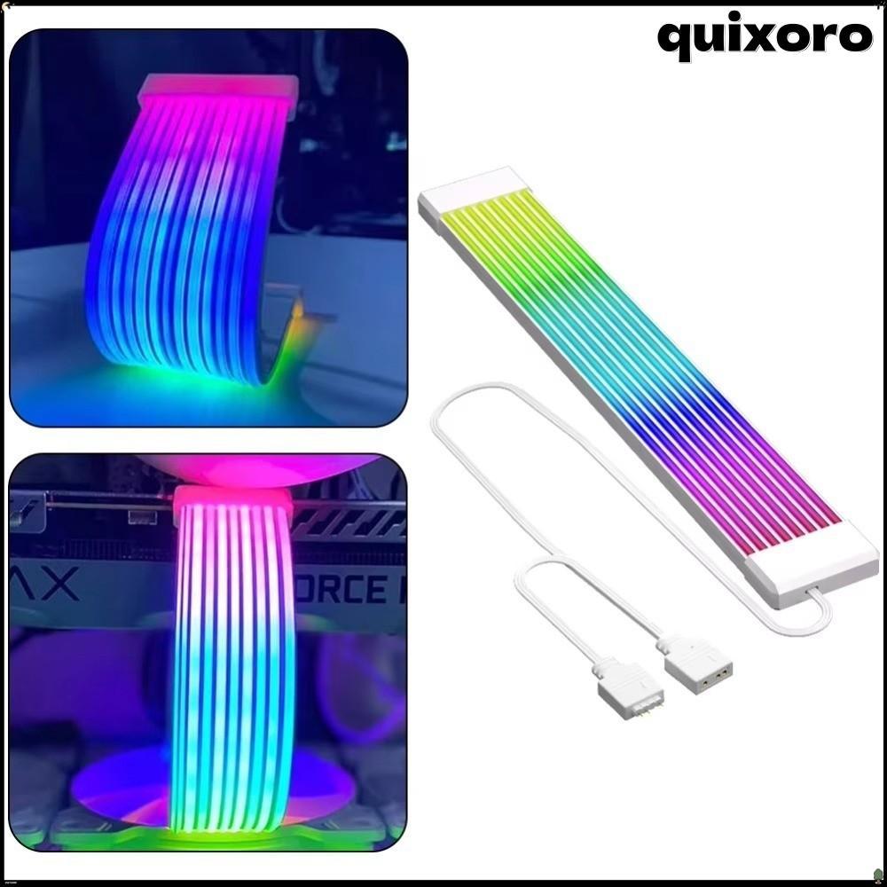 QUIXORO ไฟ LED Strip, DIY PC Light Strip, 8PIN 24PIN สายต่อยืดหยุ่น ARGB Light Bar