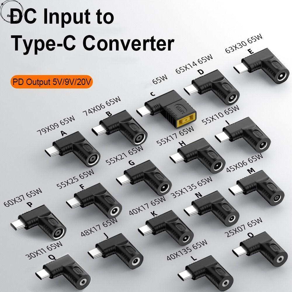 ILONIM Power Adapter Professional USB C Connector 5.5X2.5 7.4X0.9 4.5X0.6mm PD 65W สําหรับ //