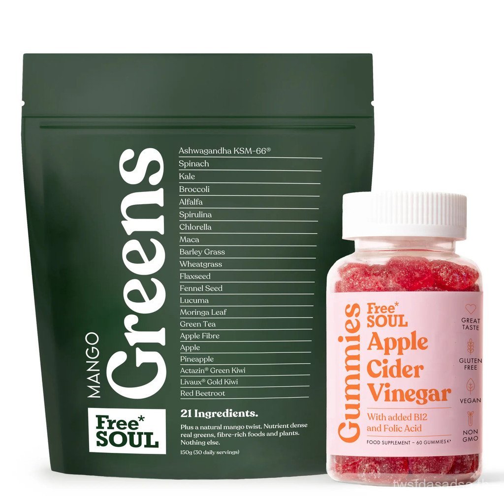 Greens & Apple Cider Vinegar Gummies มัดโดย Free Soul