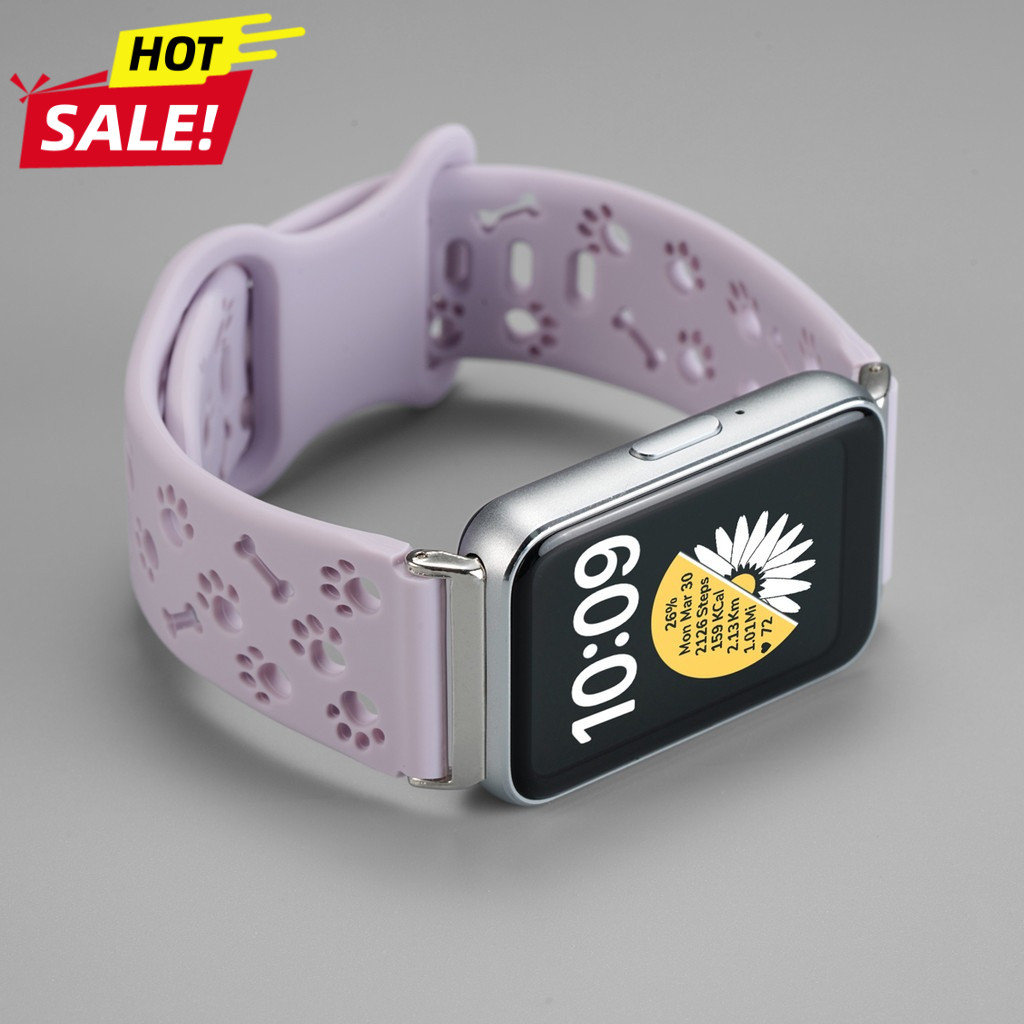 สายรัดซิลิโคนสําหรับ Samsung Galaxy Fit 3 ซิลิโคน Correa สุนัข Paw แกะสลักสําหรับ Galaxy Fit 3 นาฬิกาเปลี่ยนสายนาฬิกาเข็มขัด