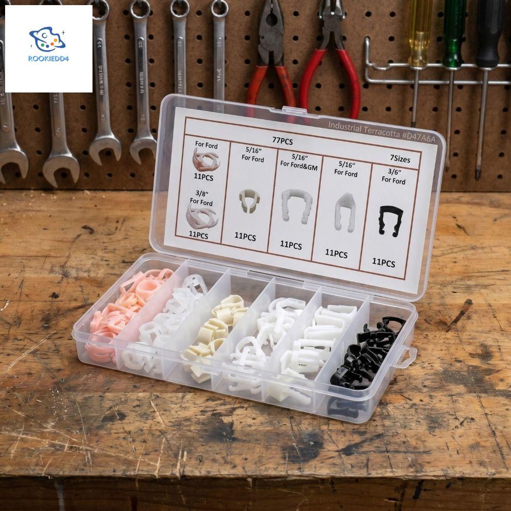 ROOKIEDD4 Fuel Line Retainer Clip Kit, วัสดุไนลอนพลาสติก Fuel Line Retainer Clip Assortment, Kit คลิ