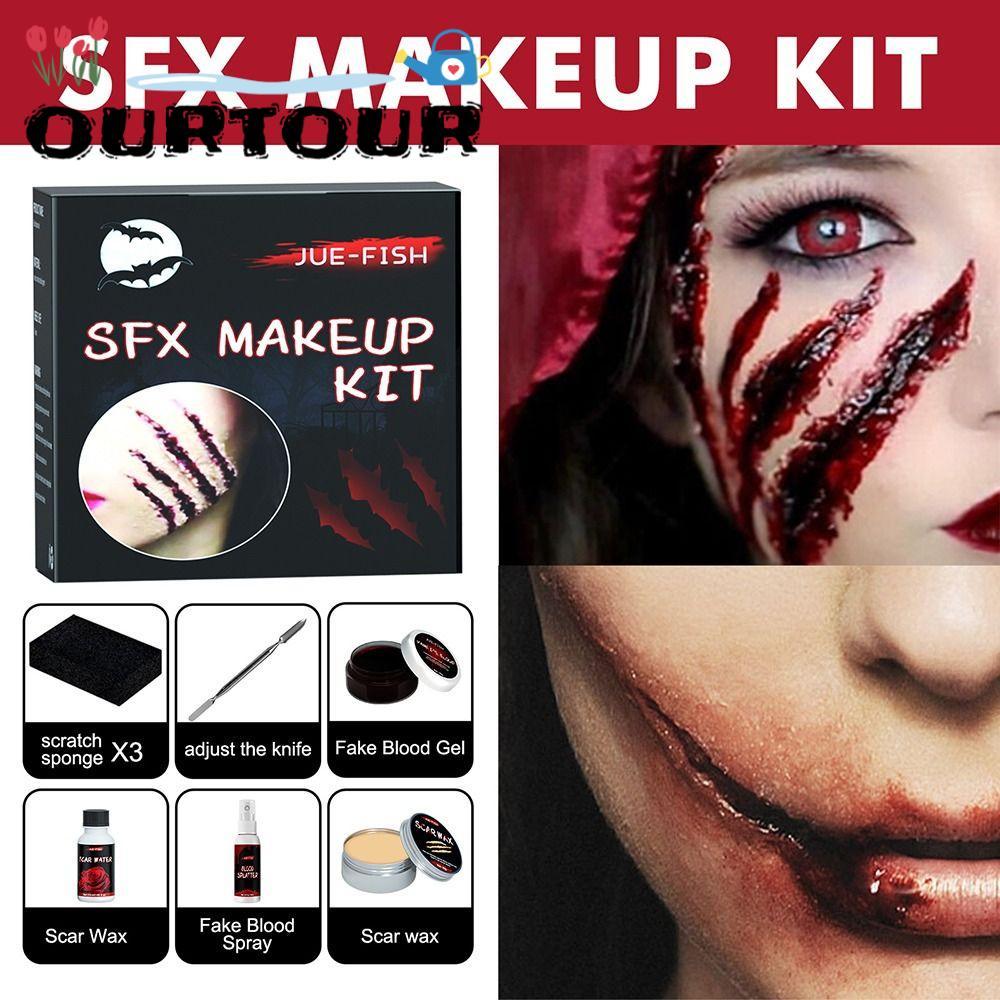 URTOUR ชุดแต่งหน้าเทียม,เทคนิคพิเศษคอสเพลย์ SFX ชุดแต่งหน้า, อุปกรณ์เสริม Universal Professional Sca