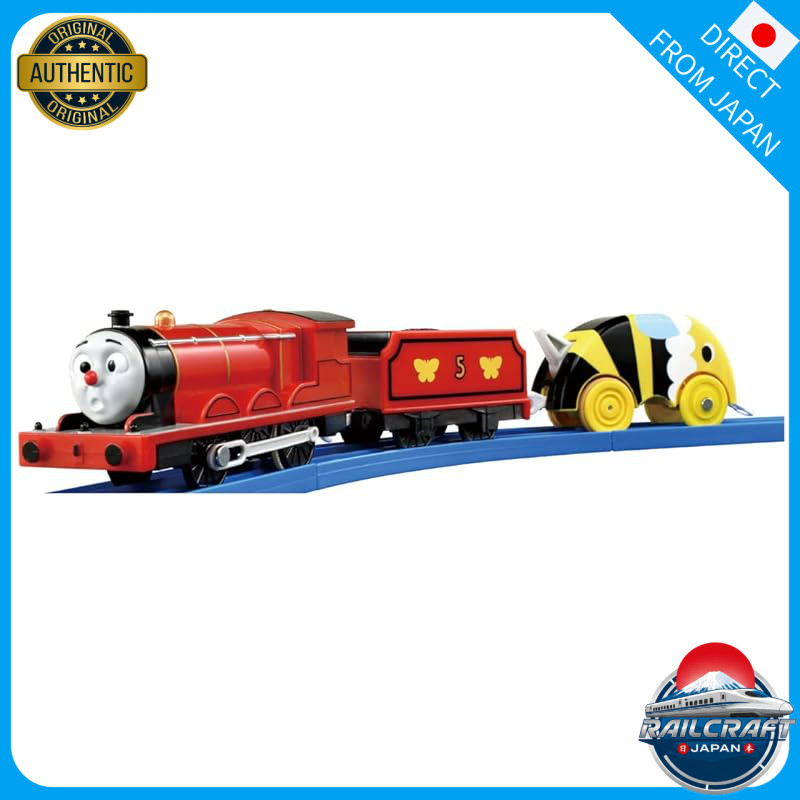 TAKARA TOMY Plarail Thomas TS-14 Plarail James and Bumblebee Chase Train Toy, for ages 3 and up