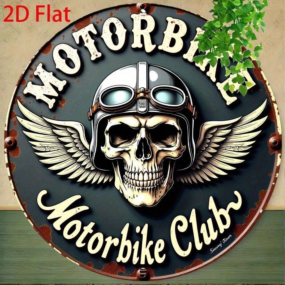 CIFbuy Skull รถจักรยานยนต์ป้ายโลหะ Vintage Garage Wall Decor ของขวัญ