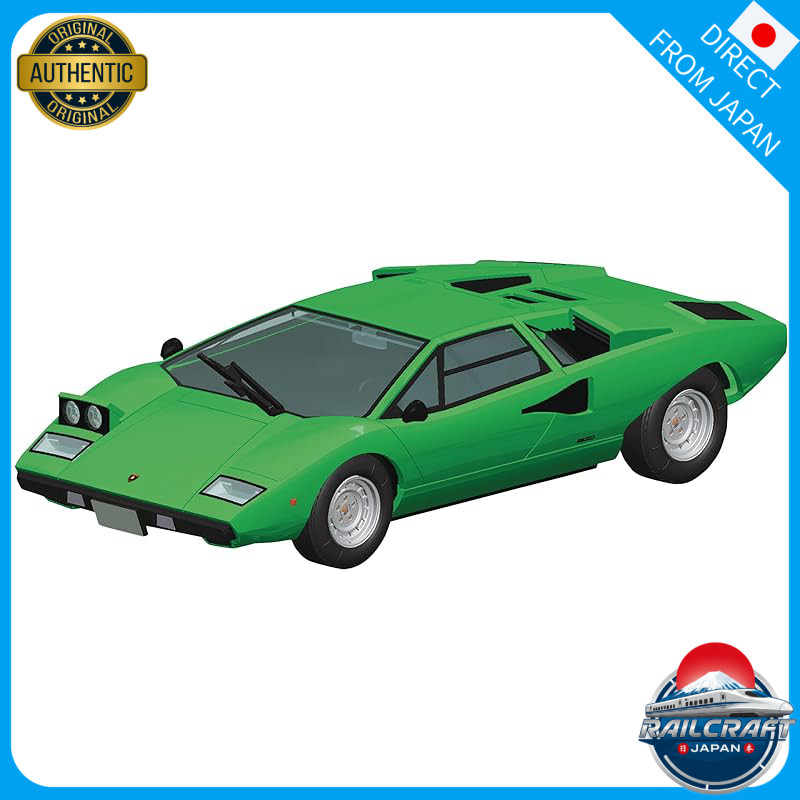 Aoshima 1/32 The Snap Kit Series Lamborghini Countach LP400 Green Pre-painted Plastic Model 20-D