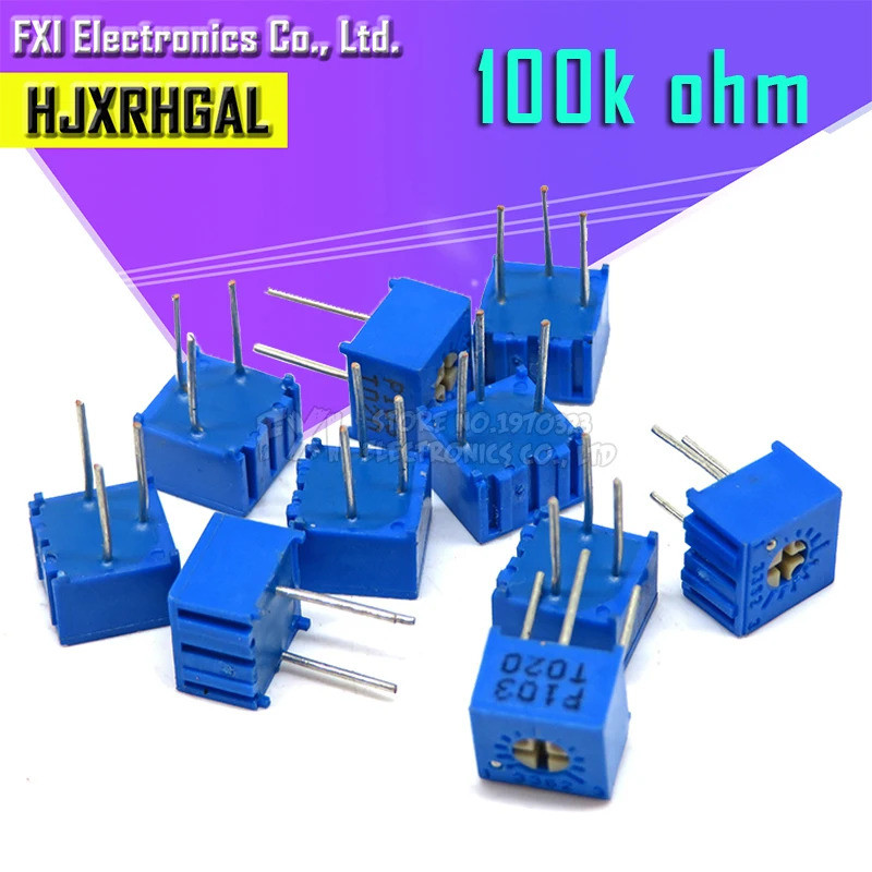10pcs 3362P-1-104LF 3362P 100K โอห์ม 3362P-1-104 3362P-104 3362 P104 104 Trimpot Trimmer Potentiomet