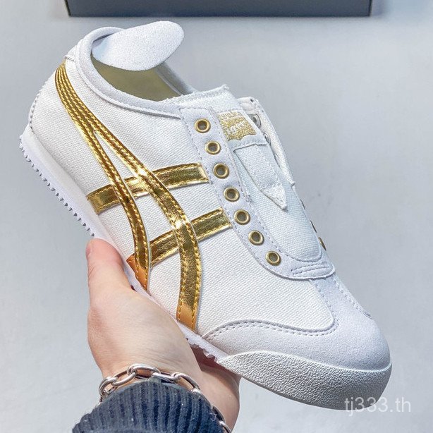 2026-New-Sneakers รองเท้า Low-Top สบายสีเหลืองสีแดงสีฟ้าสีขาว Tokuten Onitsuka Tiger Mexico 66 Men