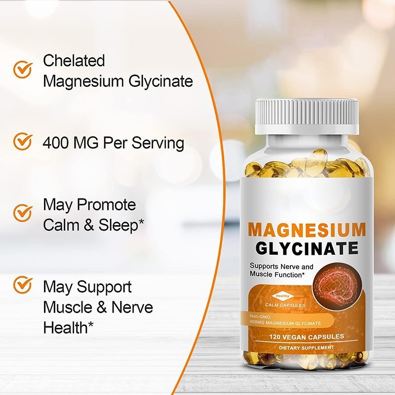 พร้อมสต็อก Fast Shipping พร้อมสต็อก Magnesium Glycine Soft Capsules Magnesium glycine 120 แคปซูลโรงง