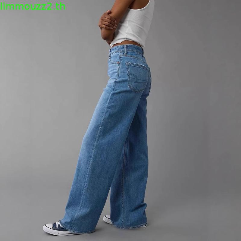 ยีนส์ Nammon Jeans NM39-NM391 กางเกงยีนส์ทรงกระบอกเอวกลาง รุ่น maya Blue baby jeans - ผ้าไม่ยืด
