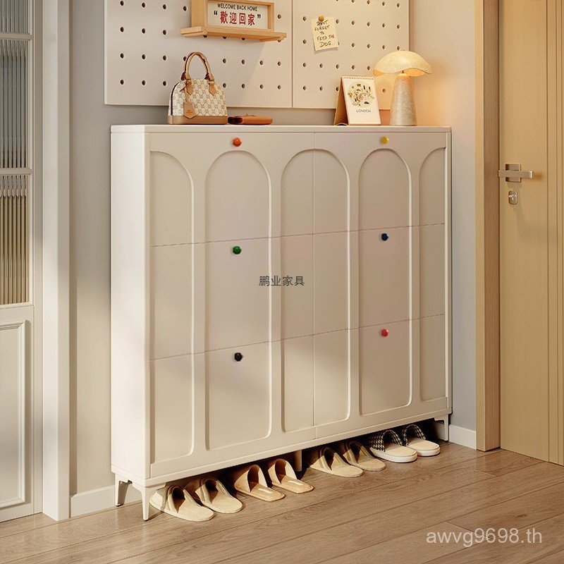 Dump Shoe Cabinet Ultra-Thin Household Door Back Wall Ultra-Narrow Entrance Integrated ชั้นวางรองเท้