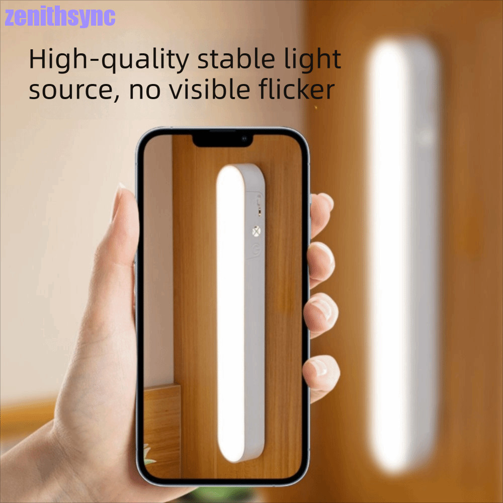 ZENITHSYNC โคมไฟตั้งโต๊ะอ่านหนังสือ, ปรับมุมได้ 3 สี LED Night Light, ไฟยาวแม่เหล็ก Mount USB ชาร์จ Eye-care โคมไฟตั้งโต๊ะตู้ครัว