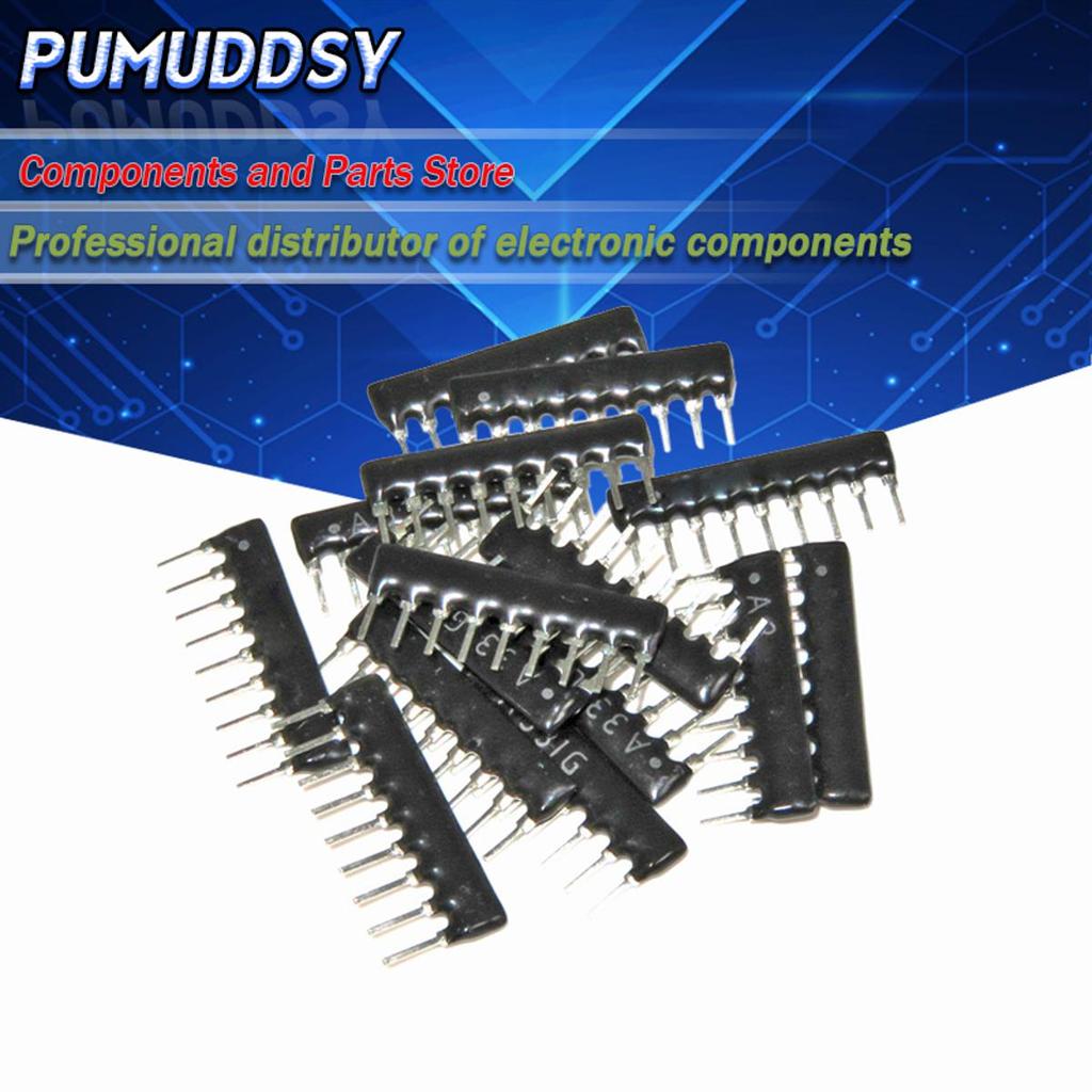 20PCS DIP excusion 9pin 1K A102 102 A102J โอห์มตัวต้านทานเครือข่าย