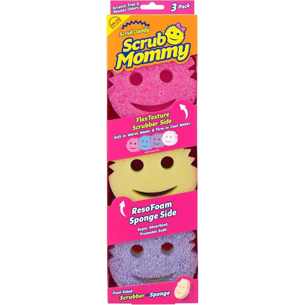 Scrub Daddy Scrub Mommy Sponge-ฟองน้ําทําความสะอาดห้องครัว+ฟองน้ําทําความสะอาดห้องน้ําในครัวที่ไม่ทํ