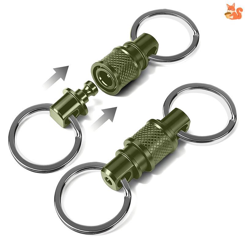 [BI] 1PCS อลูมิเนียมพวงกุญแจ Key Holder ที่ถอดออกได้ 360 องศาหมุนมัลติฟังก์ชั่นแบบพกพาสําหรับเข็มขัด