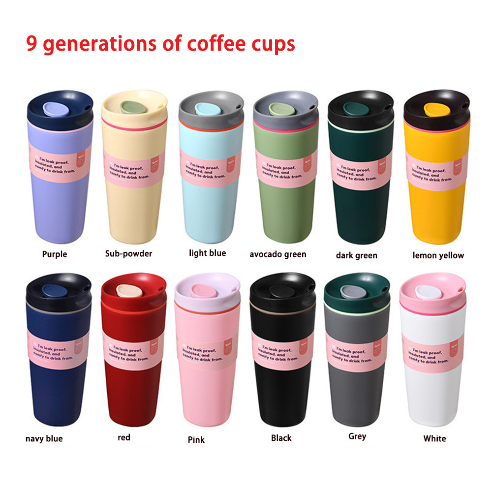 เรียบง่าย สแตนเลสเทอร์โมแก้วสูญญากาศฉนวนถ้วยกาแฟรั่วซึมฝาเดินทางเงียบฐานกระติกน้ําร้อนถ้วยความร้อนขวด