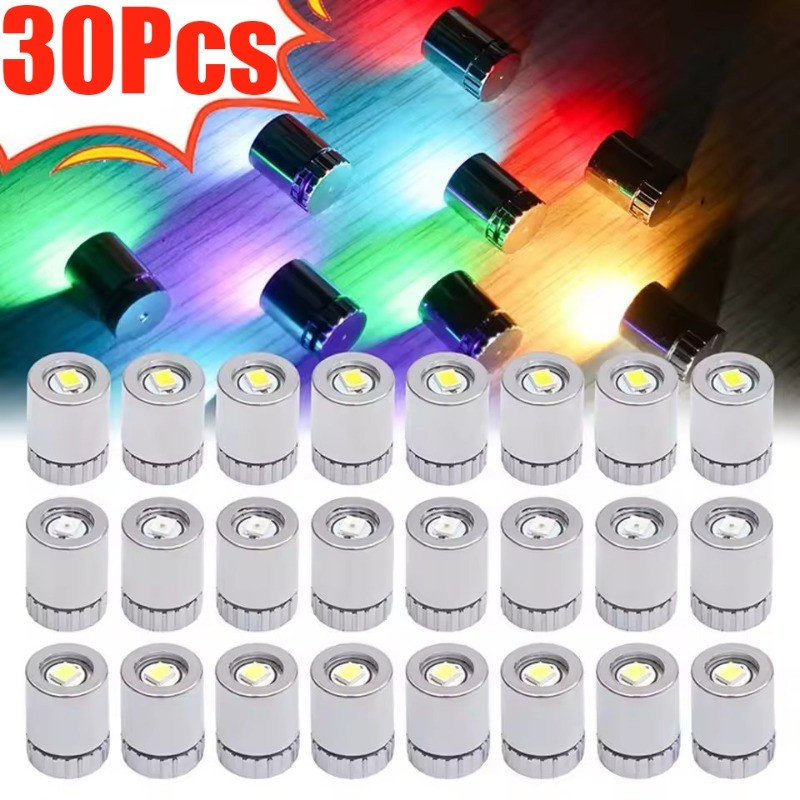 ไฟ LED แบบมีกาวในตัว 30 ชิ้นสําหรับงานฝีมือ DIY และการทําโมเดล | Electroplated Mini Bright Light, แบตเตอรี่ขับเคลื่อน, ตกแต่งวันหยุด & ช่องว่างขนาดเล็ก