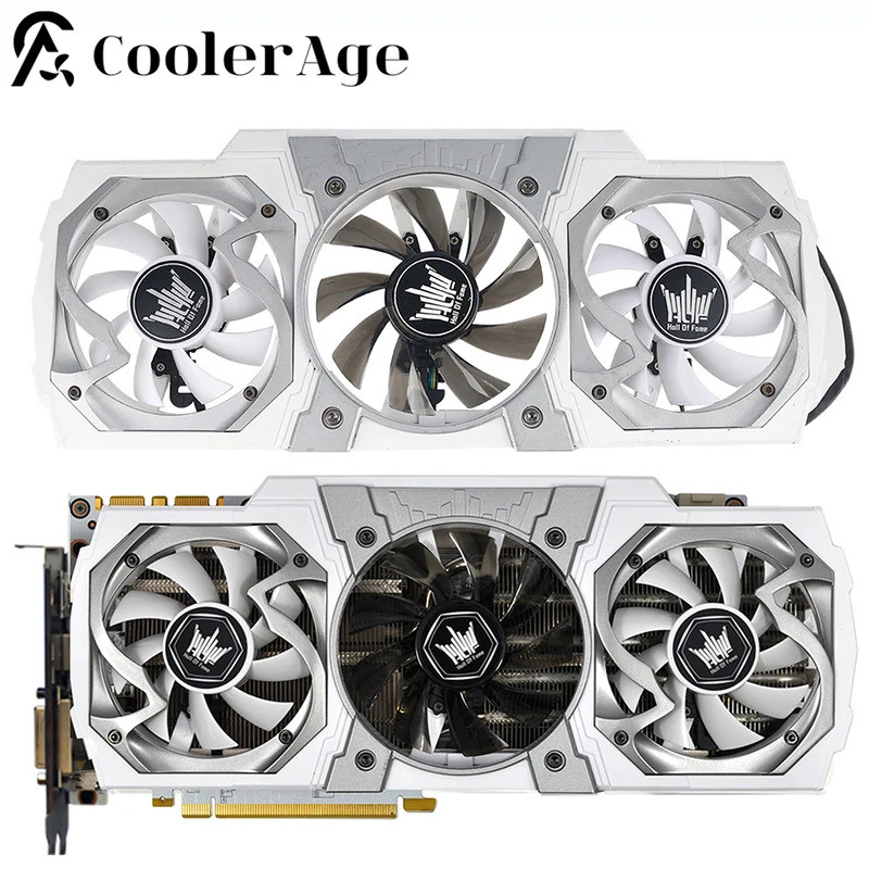 สําหรับ Galax GTX 970 980Ti HOF พัดลมการ์ดพร้อมเปลือก Original GTX970 GTX980Ti เปลี่ยนกราฟิกการ์ด GP