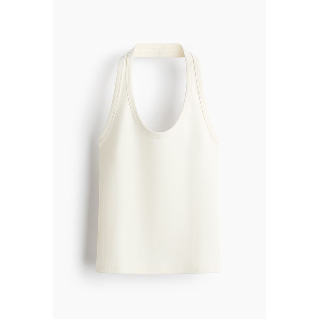 H&M(เอชแอนด์เอ็ม) เสื้อคอตตอนฮัลเตอร์เนค ผู้หญิง 1343484_1