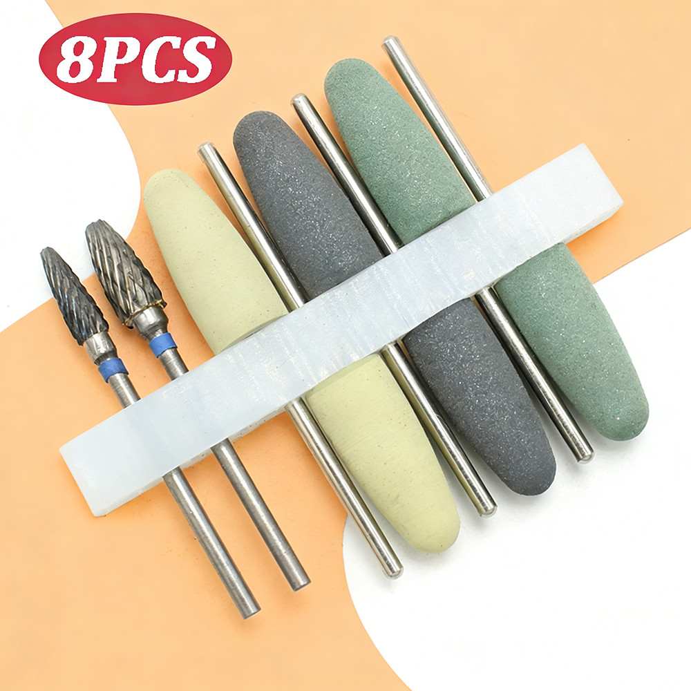 ชุดอุปกรณ์ทันตกรรมคาร์ไบด์ 2.35 มม 8 ชิ้น Dental Polishing Head Polisher Drill Teeth Polishing Kit 2.35mm Polishing Burs
