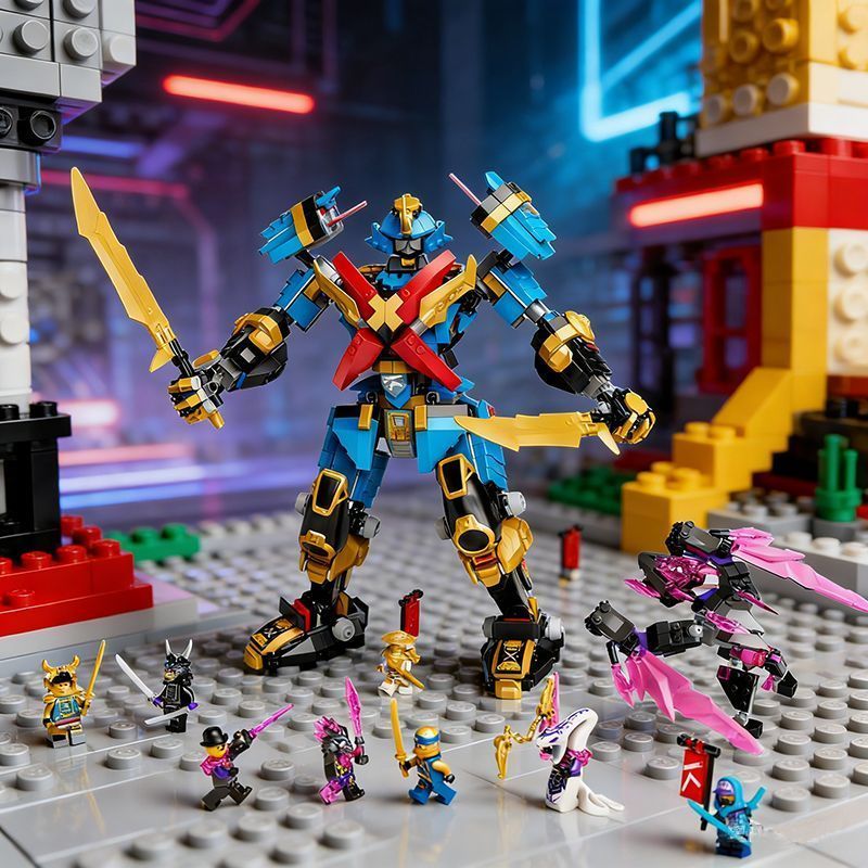 [Perfect Replica] เข้ากันได้กับ Lego Phantom Ninja 71775 ของเล่นบล็อกตัวต่อ Samurai X Mecha ของ Niya