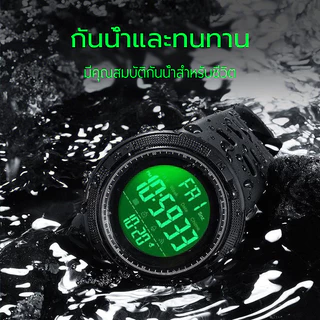 นาฬิกาดิจิตอลมีไฟ LED นาฬิกาลำลอง เหมาะสำหรับผู้ชาย ผู้หญิง นาฬิกาสปอร์ตกลางแจ้ง