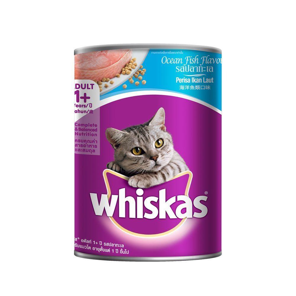 วิสกัสกระป๋องปลาทะเล 400กรัม WHISKAS OCEAN FISH 400G.