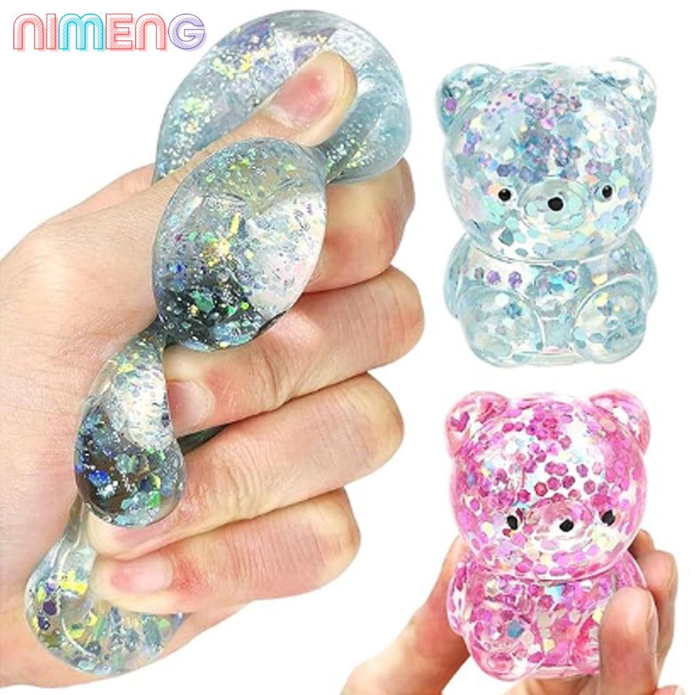 NIMENG Sugar Stress Ball ของเล่นประสาทสัมผัส, ตลก Gummy Bear Bear Squishy Fidget ของเล่น, Squishy Ba