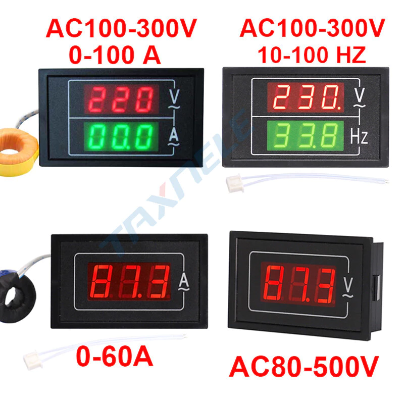 AC Meter DL85 AC80-500V 100A 60A Dual Display แรงดันไฟฟ้า Current Meter เครื่องตรวจจับความถี่ Meter Amperimetro LED โวลต์มิเตอร์แอมป์มิเตอร์