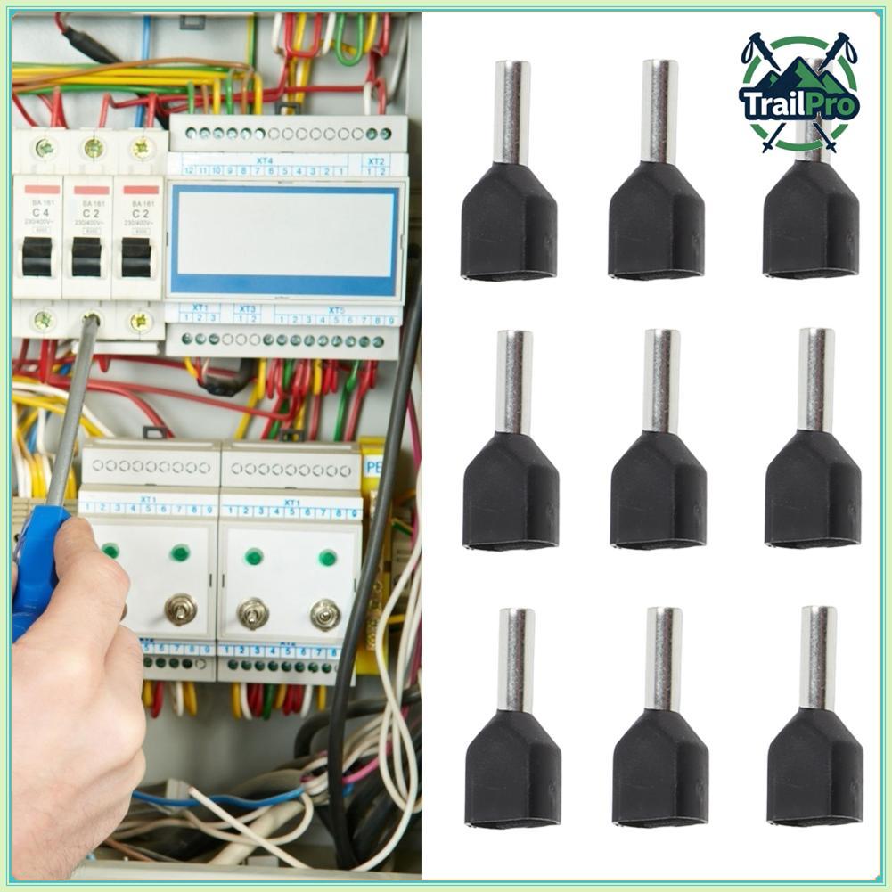 TrailPro Eujgoov 100 ชิ้น Twin Insulated Ferrule Terminal AWG 16/1.5 มิลลิเมตรลวดทองแดงขั้วต่อจีบปลา