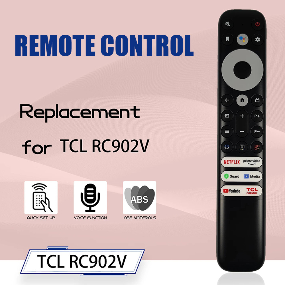 เปลี่ยนรีโมทคอนโทรล RC902V FMR4 การเรียนรู้อินฟราเรดสําหรับ TCL 8K Qled สมาร์ททีวี Remoto 50P725G