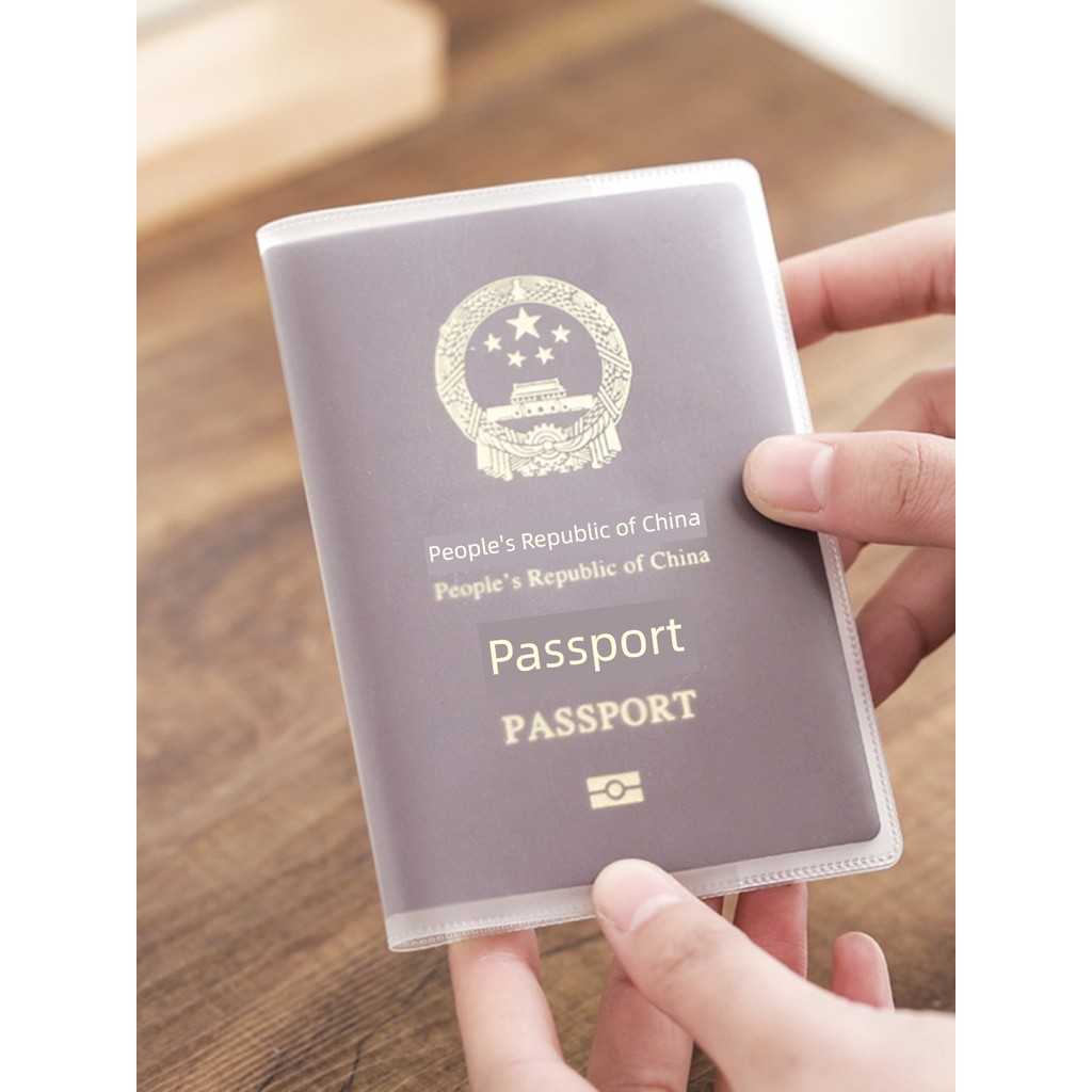 เคสป้องกันนักเรียน Simple Frosted Transparent Passport Case Passport Holder Document Case Waterproof