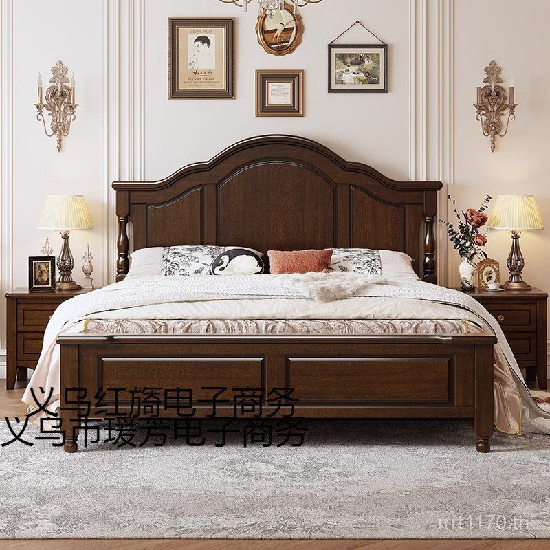 X x2 Breadmaster Bed Bridge Country American Pure Wooden Bed Double Bed Retro Single 2m ขนาดใหญ่ 1.5